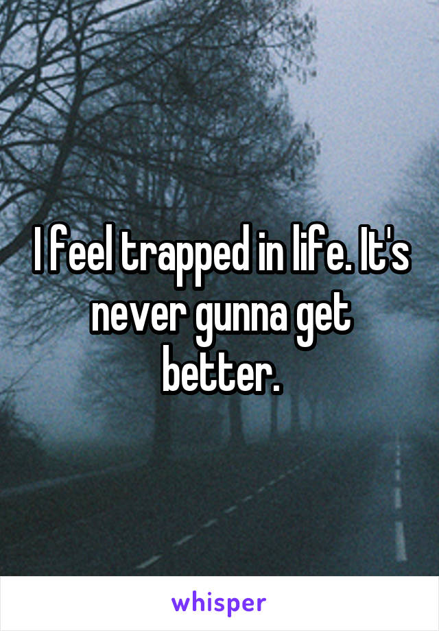 I feel trapped in life. It's never gunna get better.