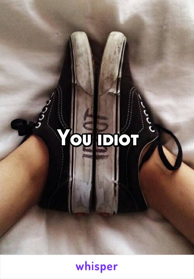 You idiot