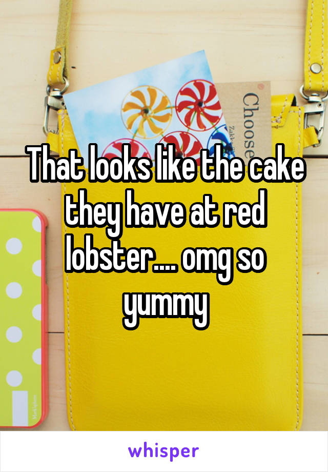 That looks like the cake they have at red lobster.... omg so yummy