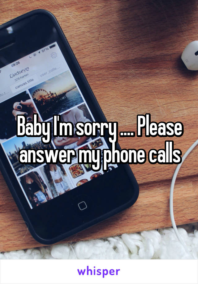 Baby I'm sorry .... Please answer my phone calls