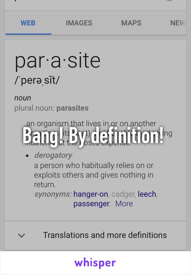 Bang! By definition! 