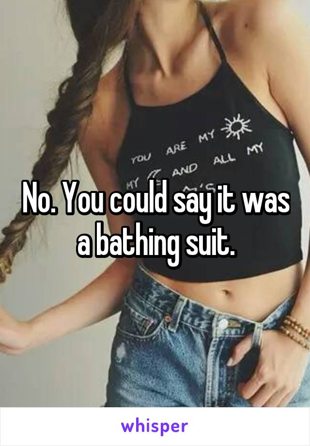 No. You could say it was a bathing suit.