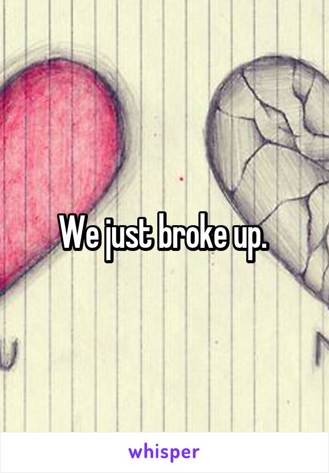 We just broke up. 