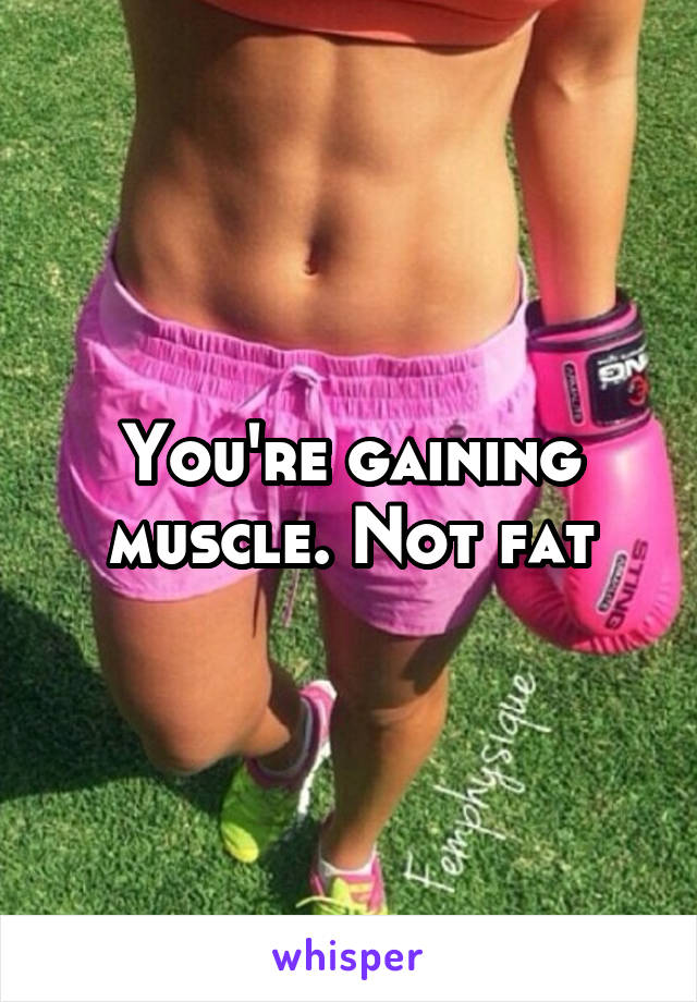 You're gaining muscle. Not fat