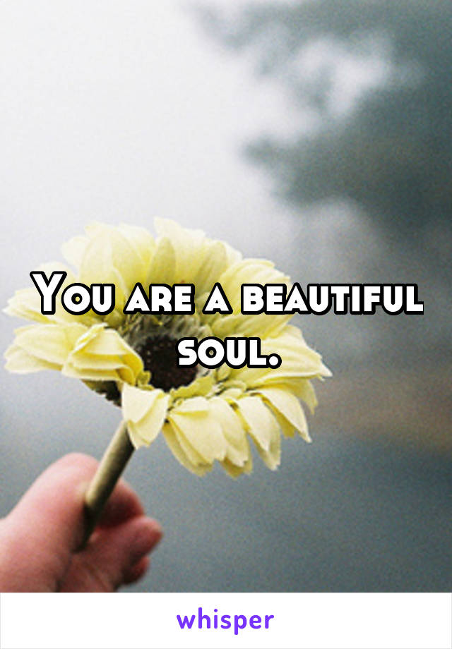 You are a beautiful soul.