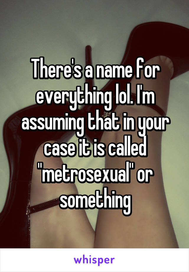 There's a name for everything lol. I'm assuming that in your case it is called "metrosexual" or something