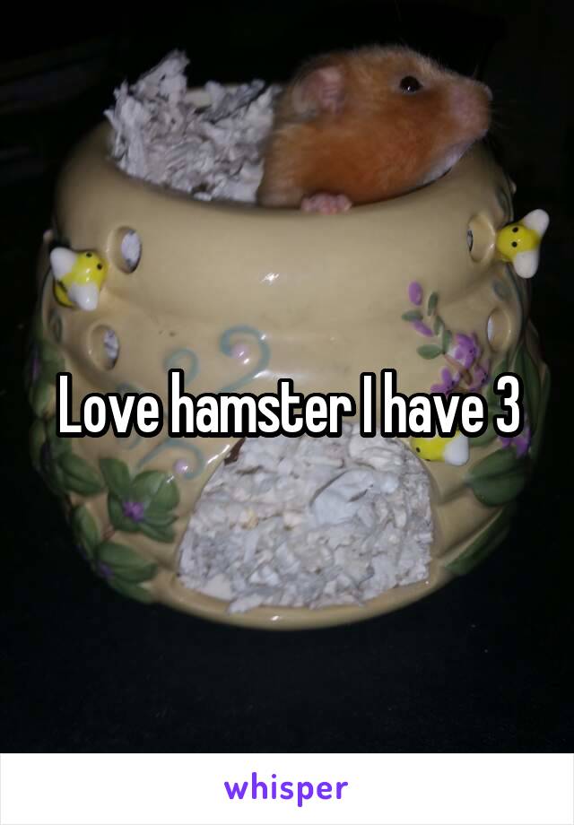 Love hamster I have 3