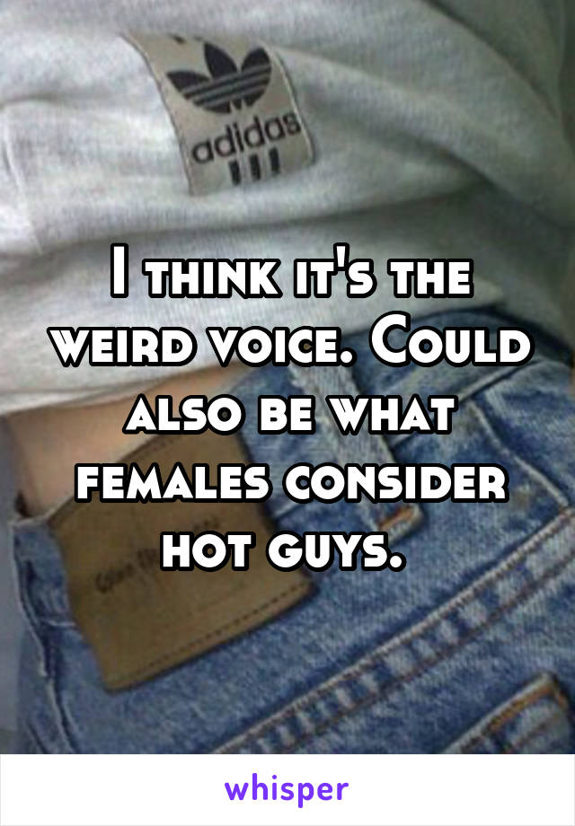 I think it's the weird voice. Could also be what females consider hot guys. 