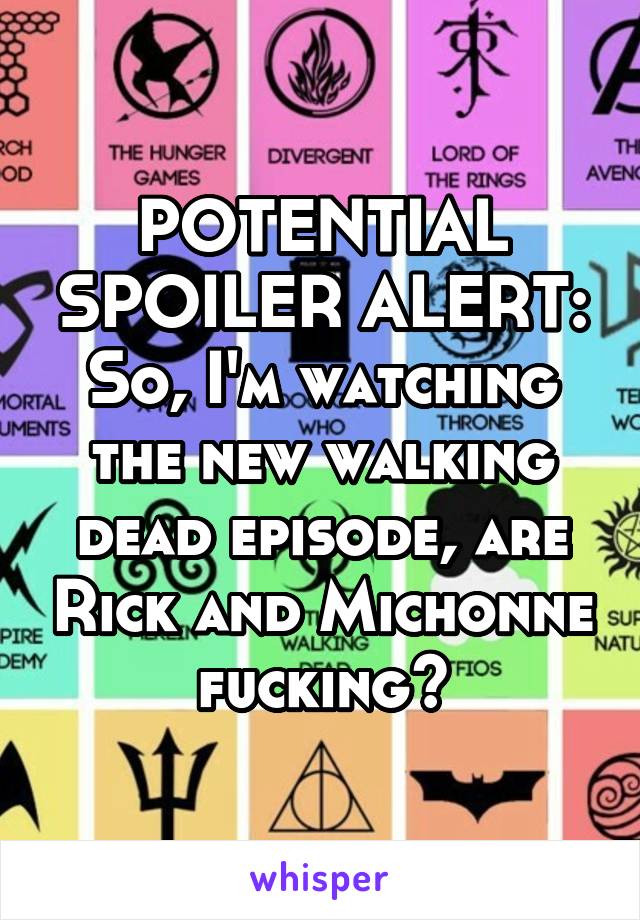 POTENTIAL SPOILER ALERT: So, I'm watching the new walking dead episode, are Rick and Michonne fucking?