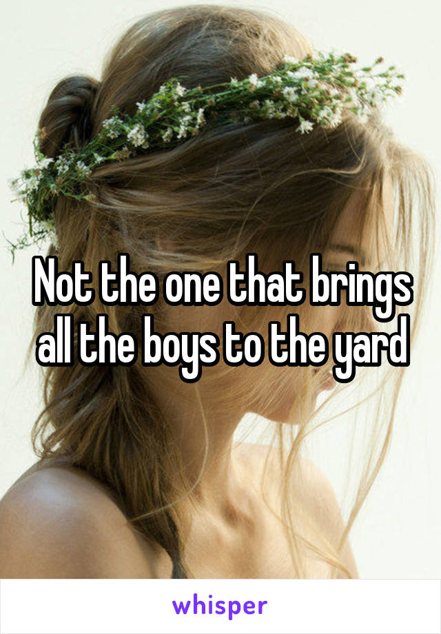 Not the one that brings all the boys to the yard