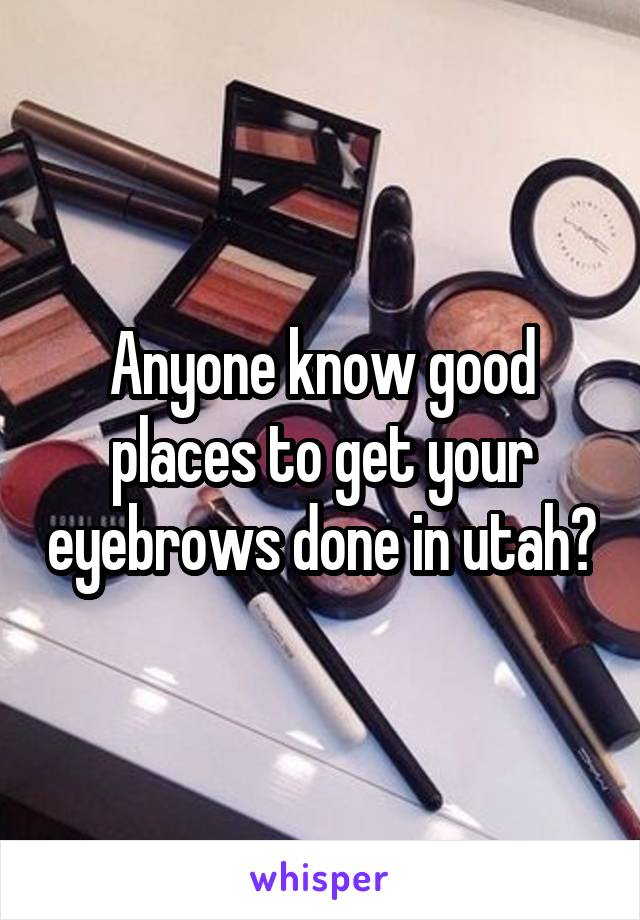 Anyone know good places to get your eyebrows done in utah?