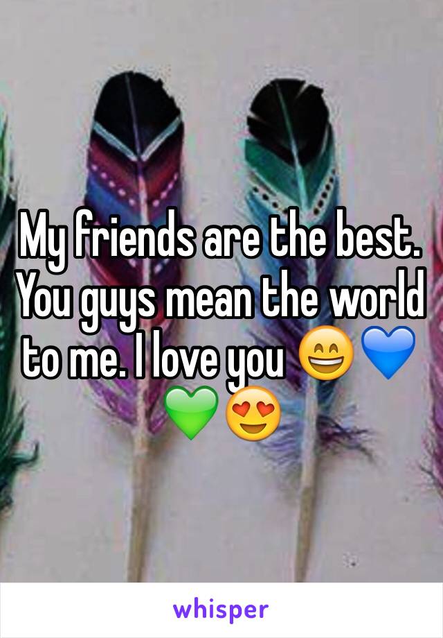 My friends are the best. You guys mean the world to me. I love you 😄💙💚😍
