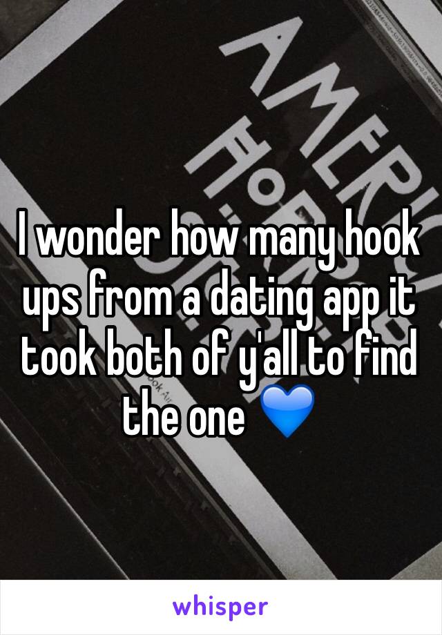 I wonder how many hook ups from a dating app it took both of y'all to find the one 💙