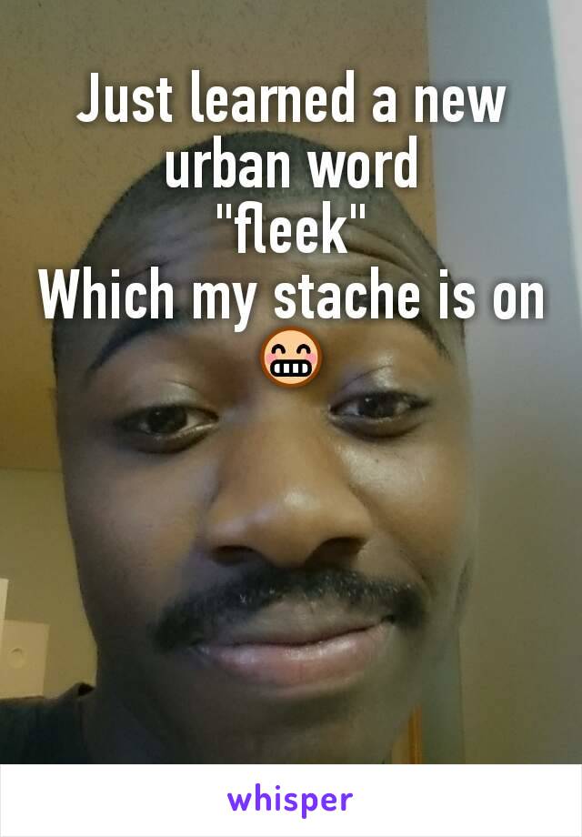 Just learned a new urban word
"fleek"
Which my stache is on 😁