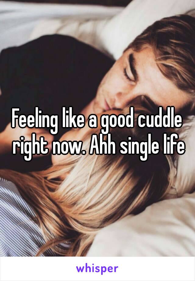 Feeling like a good cuddle right now. Ahh single life