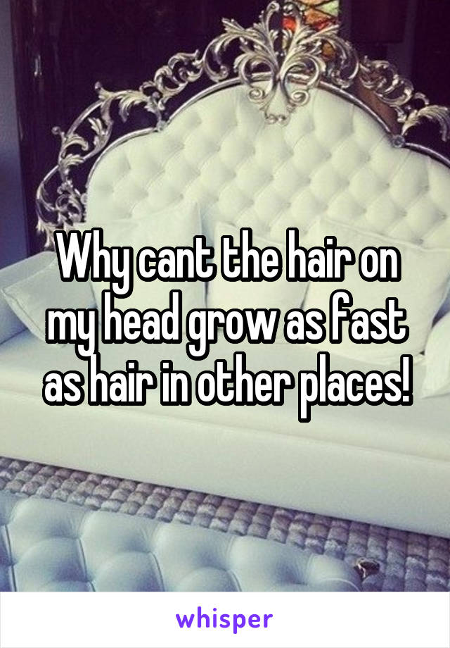 Why cant the hair on my head grow as fast as hair in other places!