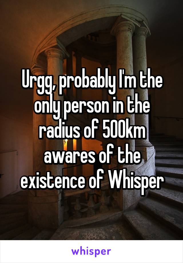 Urgg, probably I'm the only person in the radius of 500km awares of the existence of Whisper