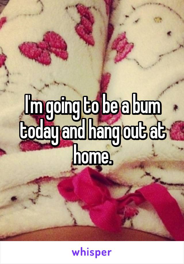 I'm going to be a bum today and hang out at home.