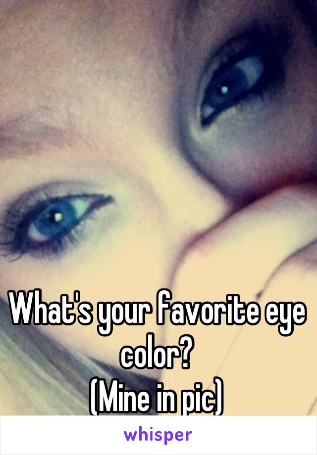 What's your favorite eye color?
(Mine in pic)