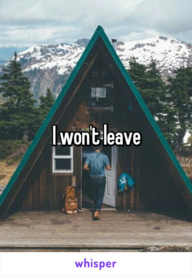 I won't leave