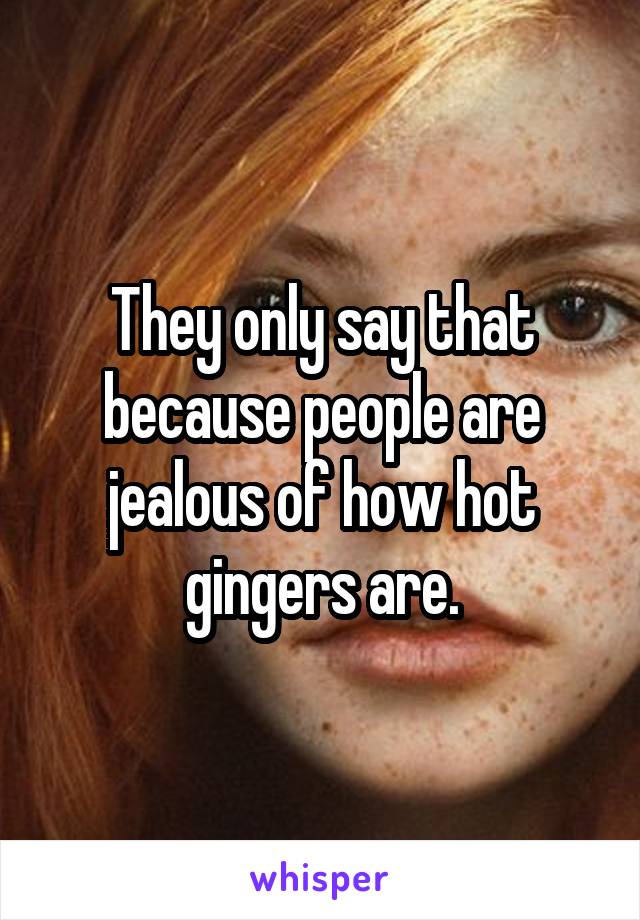 They only say that because people are jealous of how hot gingers are.