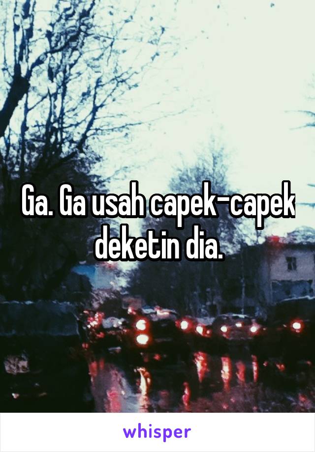 Ga. Ga usah capek-capek deketin dia.