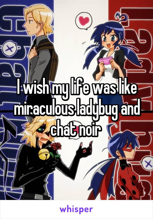 I wish my life was like miraculous ladybug and chat noir 