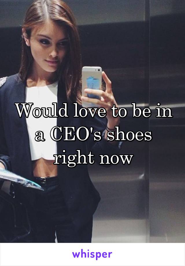 Would love to be in a CEO's shoes right now