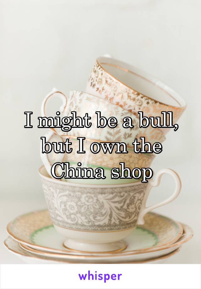 I might be a bull,
but I own the China shop