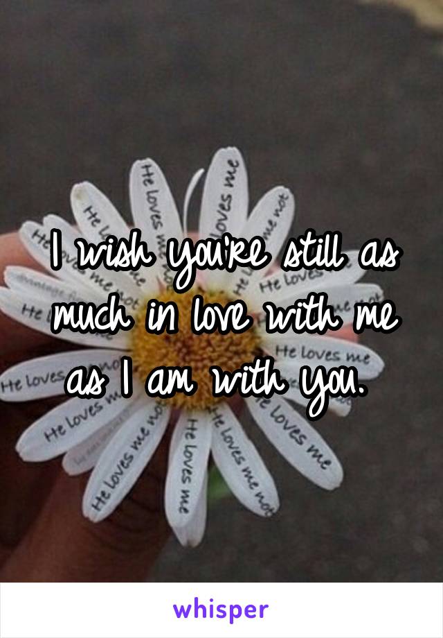 I wish you're still as much in love with me as I am with you. 