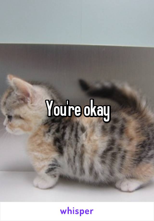 You're okay