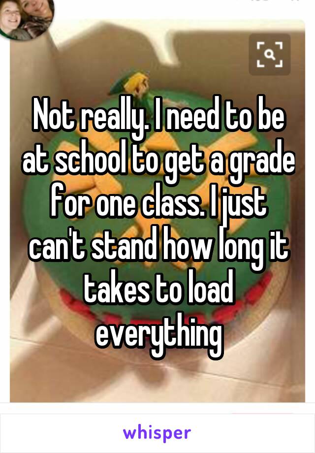 Not really. I need to be at school to get a grade for one class. I just can't stand how long it takes to load everything