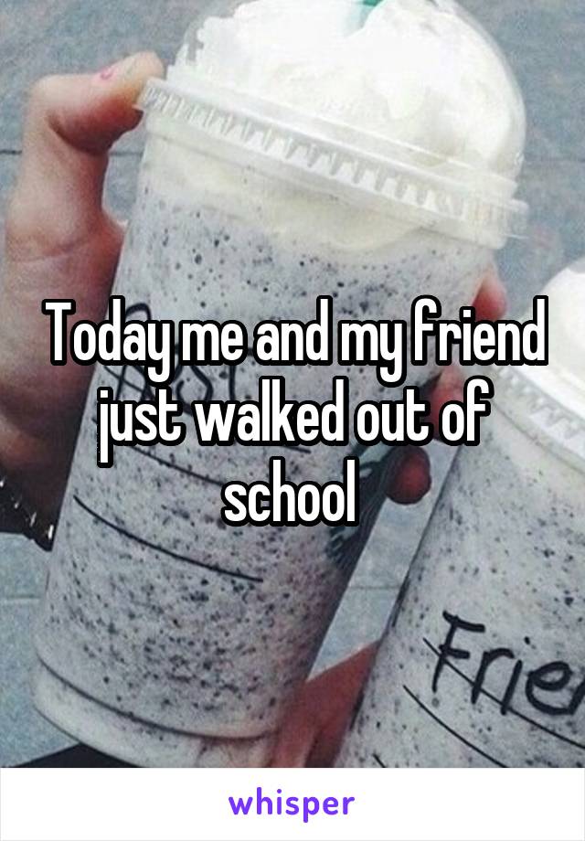 Today me and my friend just walked out of school 