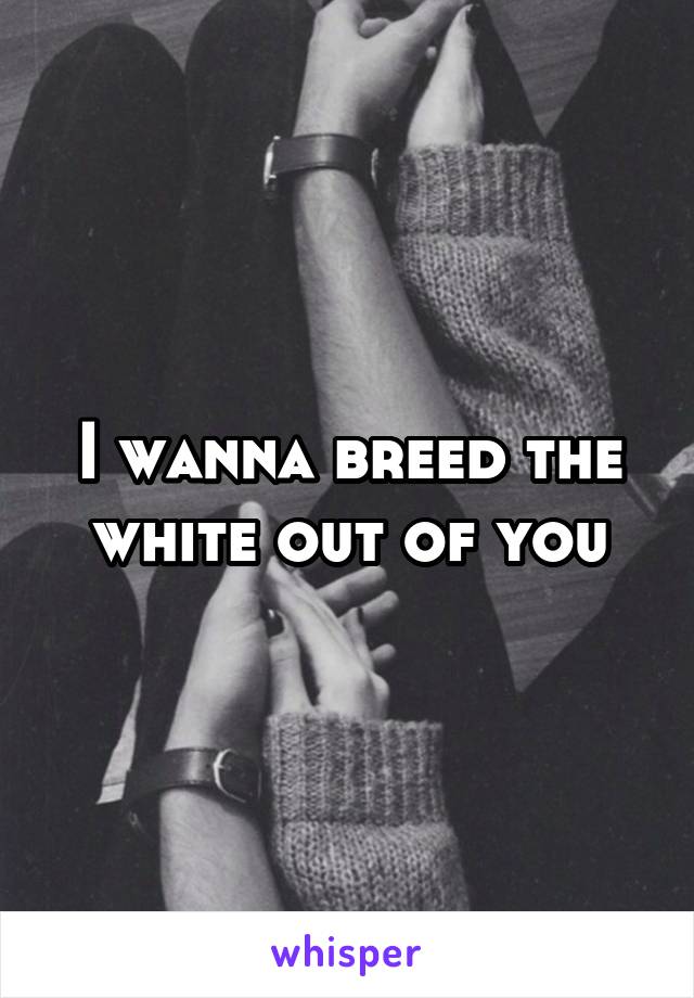 I wanna breed the white out of you