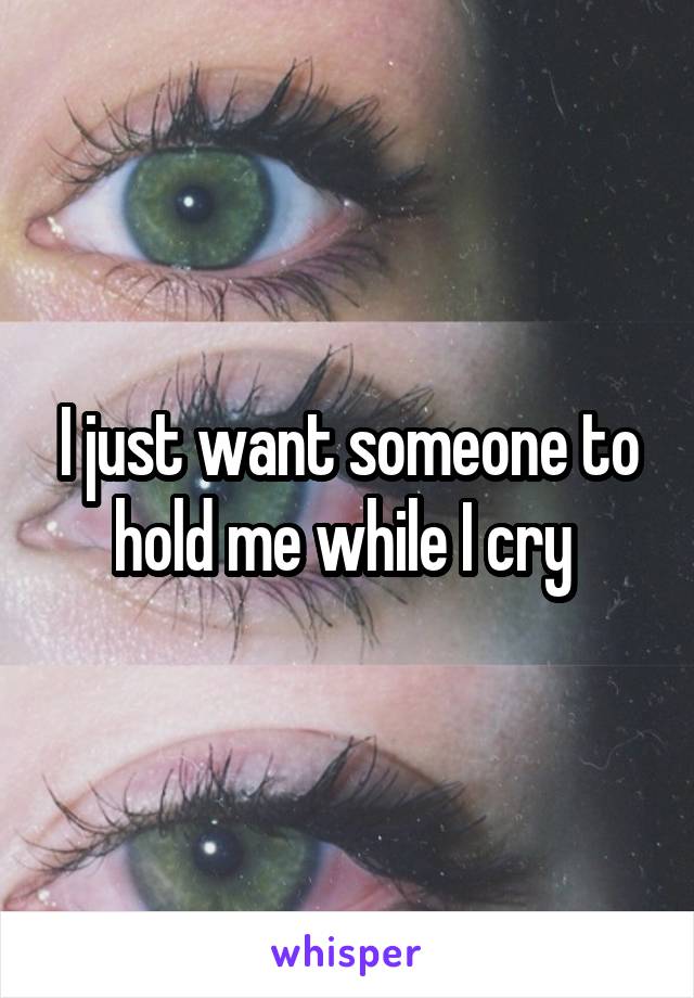 I just want someone to hold me while I cry 