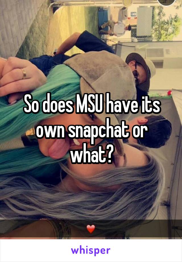 So does MSU have its own snapchat or what?