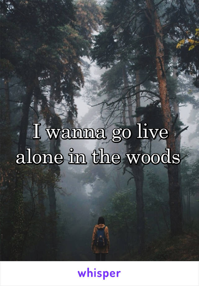 I wanna go live alone in the woods 