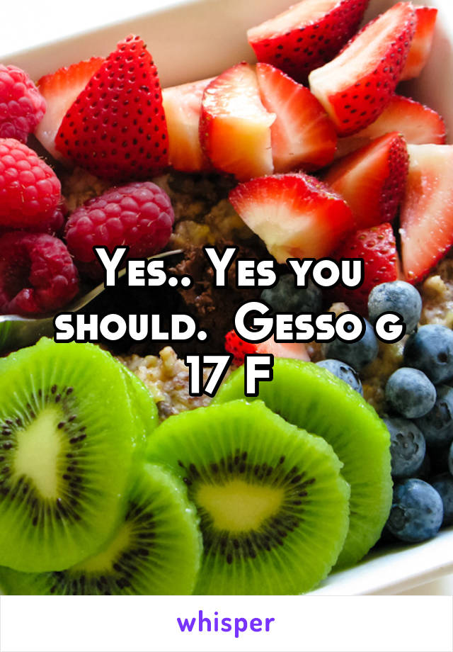 Yes.. Yes you should.  Gesso g 17 F