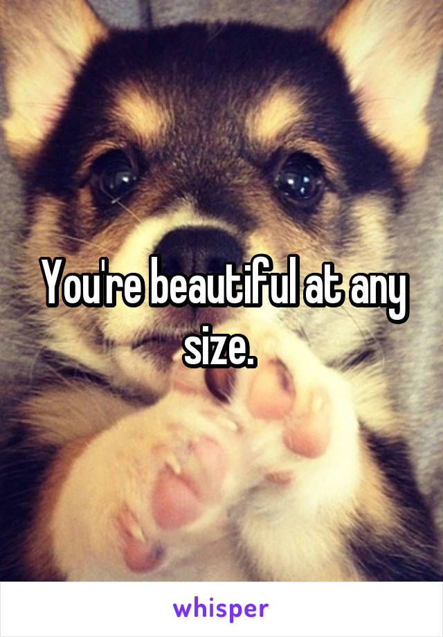 You're beautiful at any size. 