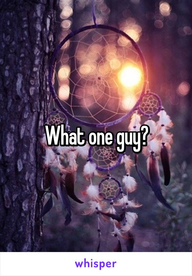 What one guy?