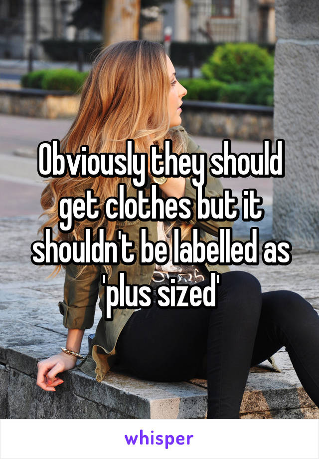 Obviously they should get clothes but it shouldn't be labelled as 'plus sized'