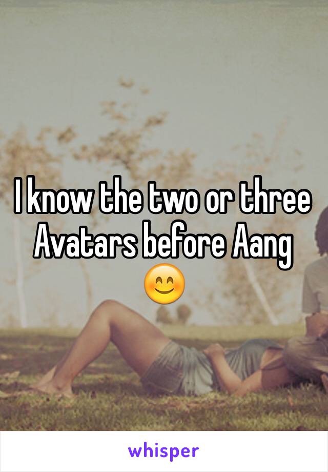 I know the two or three Avatars before Aang 😊