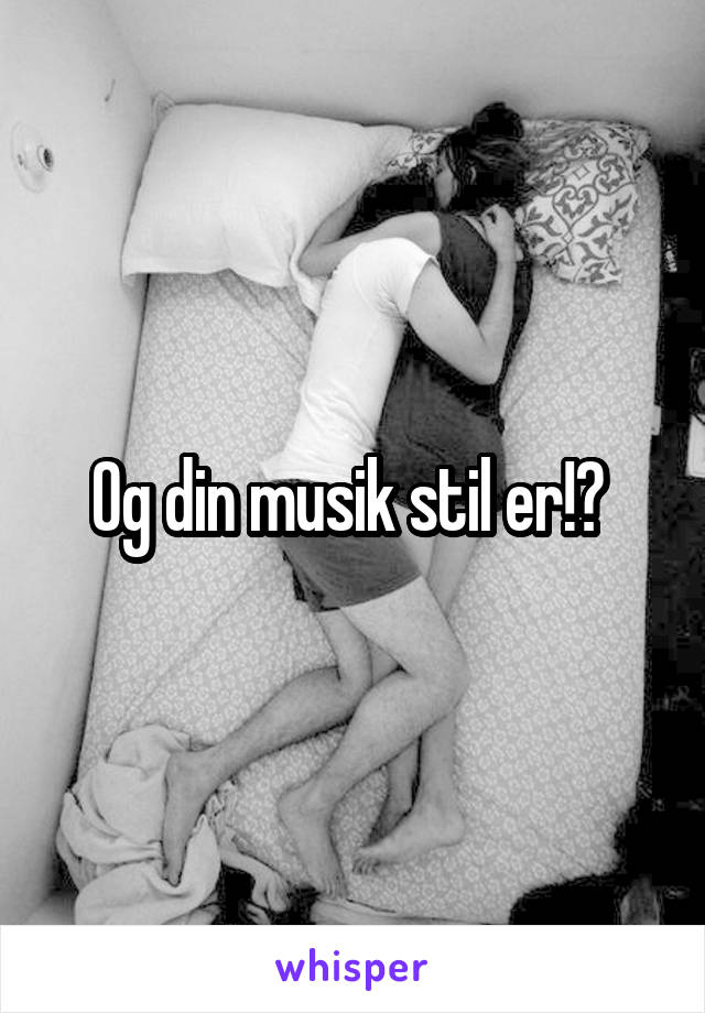 Og din musik stil er!? 