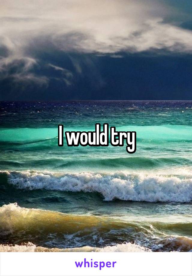 I would try