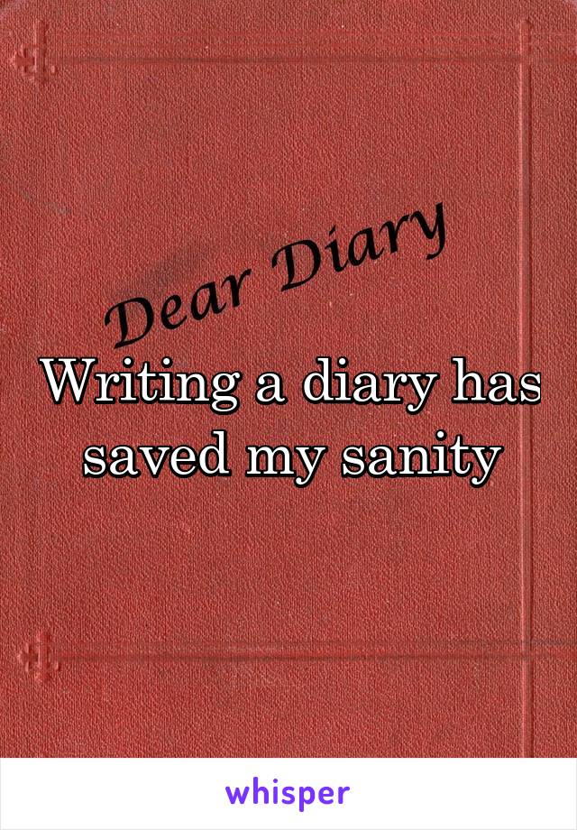 Writing a diary has saved my sanity