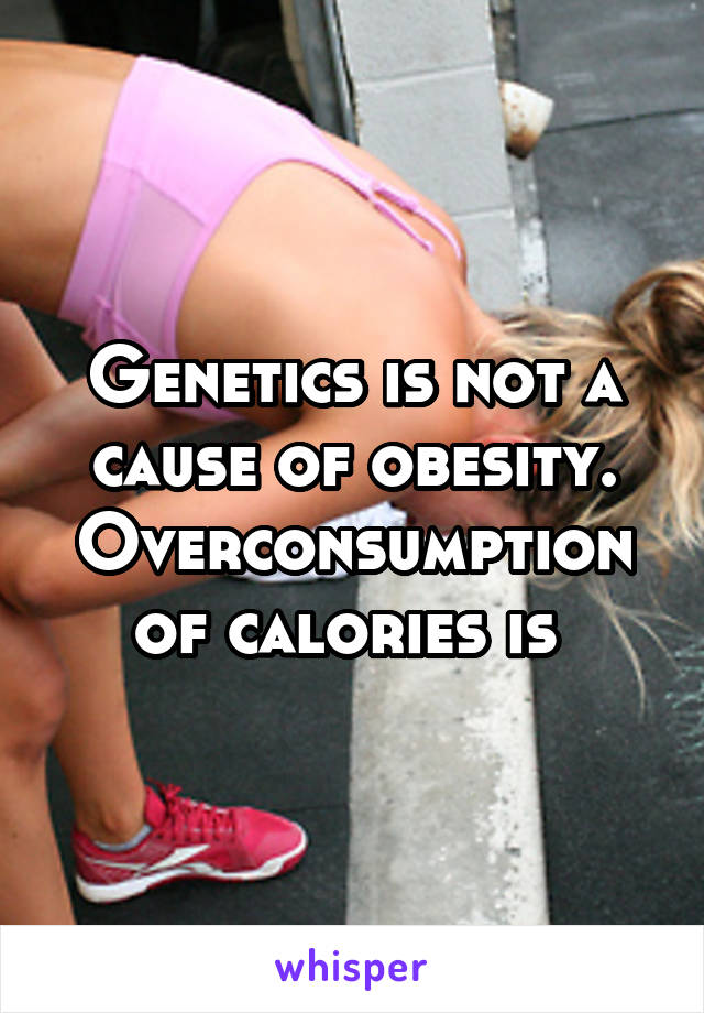 Genetics is not a cause of obesity. Overconsumption of calories is 