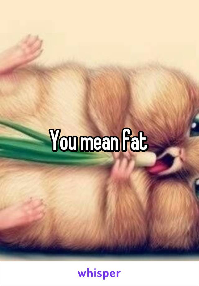 You mean fat 