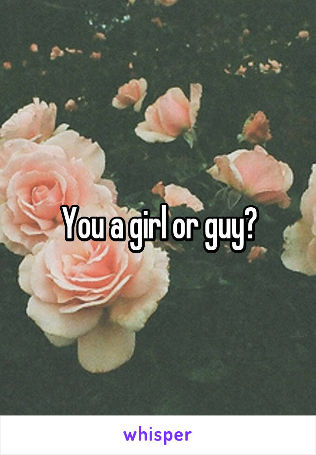 You a girl or guy?