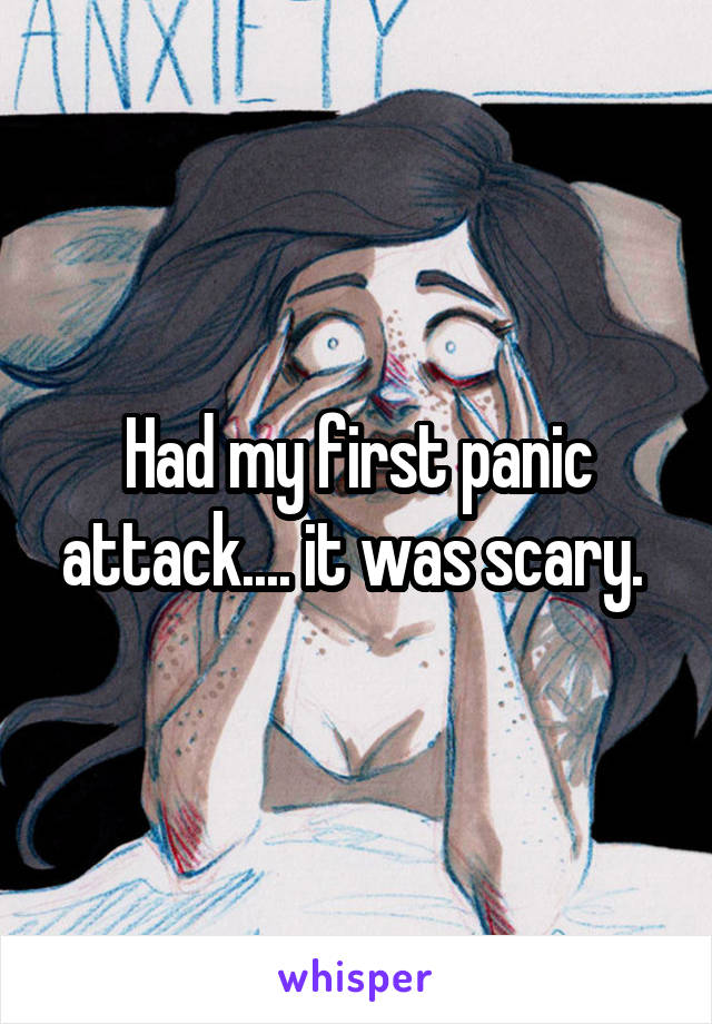 Had my first panic attack.... it was scary. 