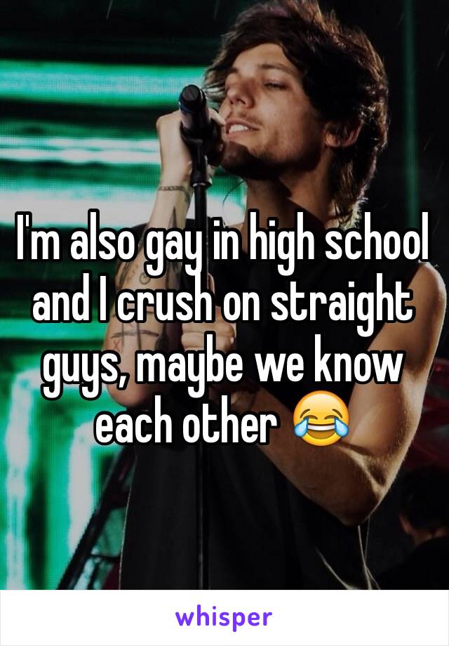I'm also gay in high school and I crush on straight guys, maybe we know each other 😂